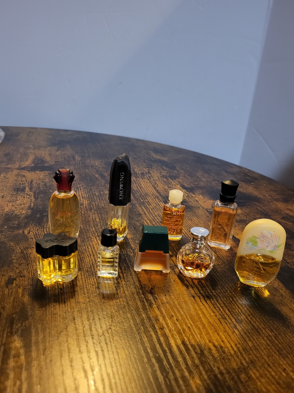 Assorted Mini Perfume Bottle Lot - Nine Amber & Gold Tones
